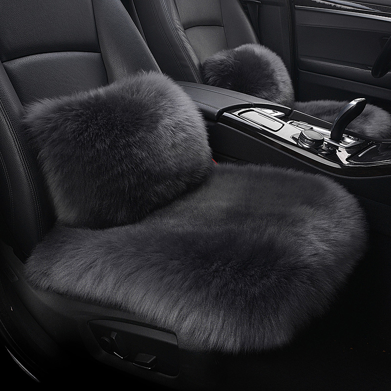 Fur all-in-one Australian pure wool car seat cushion winter day without backrest single piece butt pad three-piece seat cushion