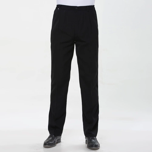 Мужские черные штаны для работы, свободный прямой крой