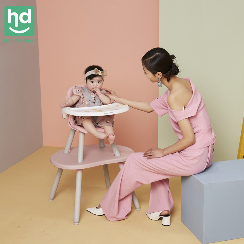 Xiaolong Habi Children's dining chair Baby dining table Household children's mushroom dining table chair Seat backrest drop-proof bench