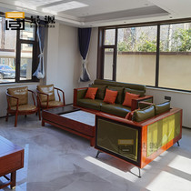 Living Room Kit Furniture Red Wood Landscape Sofa Tingle Hedgehog Purple Sandalwood New Chinese Sofa Tea Table Combination
