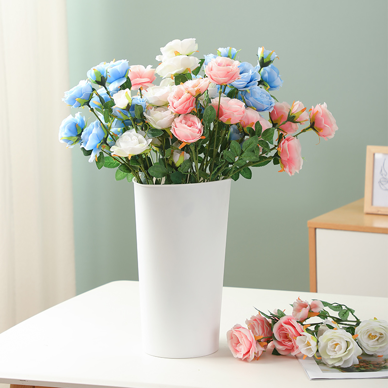 Peony Flower Flowers Interior Fake flowers Flowers Rose Flowers Bouquet Furnishing Living-room Decoration Flower Pendulum with Flower Bucket Awakening Tub-Taobao