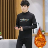 Удерживающее тепло флисовое нижнее белье, футболка для школьников, термобелье, комплект, увеличенная толщина, подходит для подростков, высокий воротник