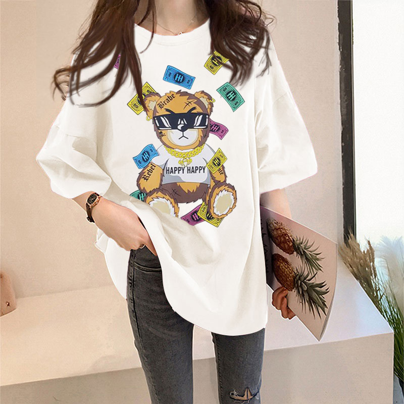 1061 × Whitewhite T-shirt female Short sleeve ins Foreign style summer 2021 new pattern Korean version easy Versatile Best friend jacket tide