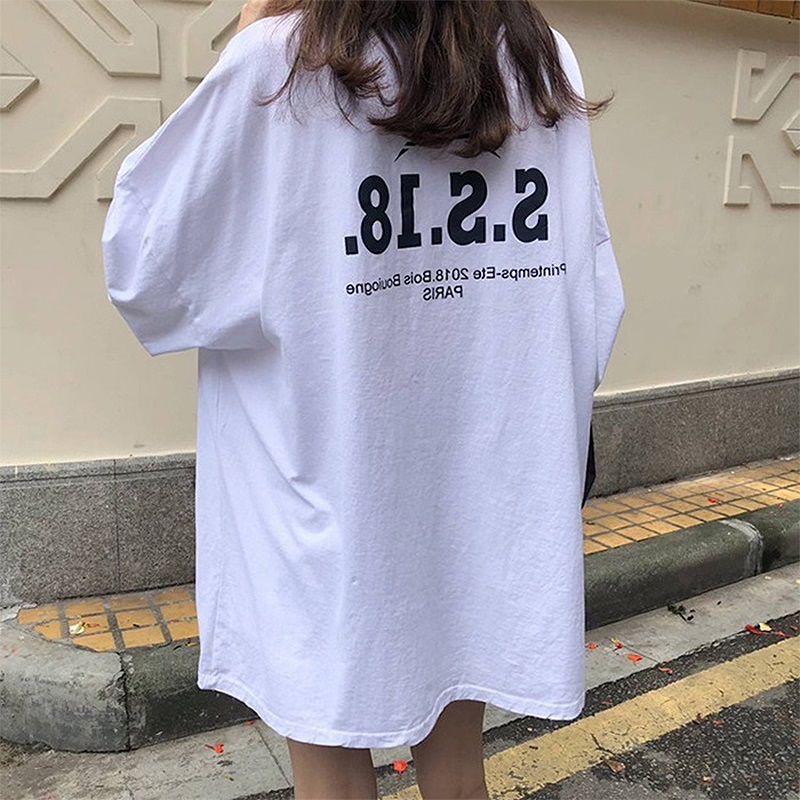 33 # WhiteKorean version easy Short sleeve Medium and long term T-shirt Port style Show thin Women's wear 2021 new pattern Europe and America ins tide upper clothes white