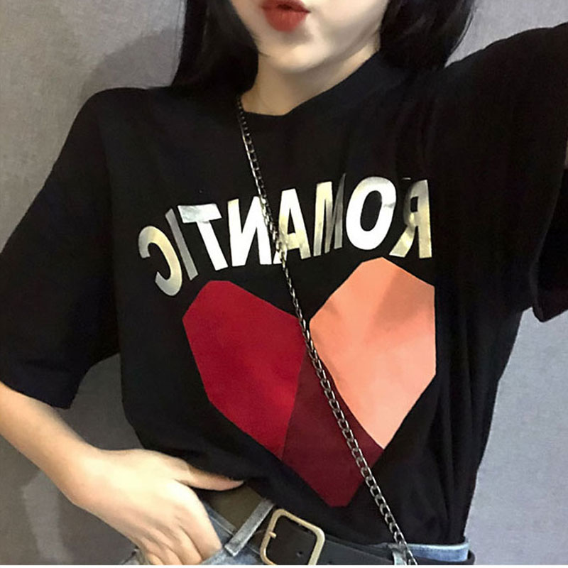 1 × BlackKorean version easy Short sleeve Medium and long term T-shirt Port style Show thin Women's wear 2021 new pattern Europe and America ins tide upper clothes white