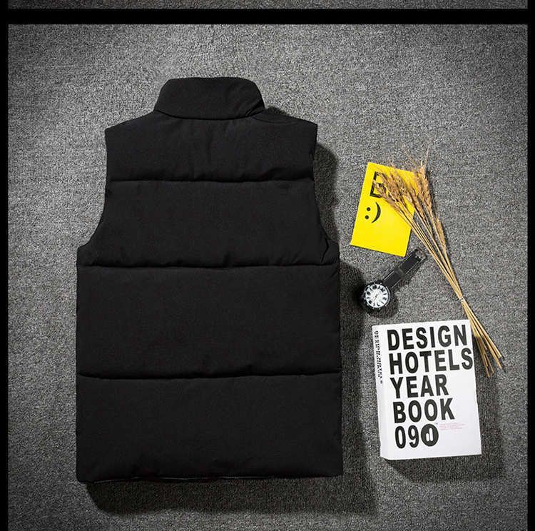 Áo vest cotton giản dị mùa thu nam mùa đông Hàn Quốc phiên bản áo đôi nam thủy tinh dày cổ áo vest ngắn trẻ trung áo khoác lông