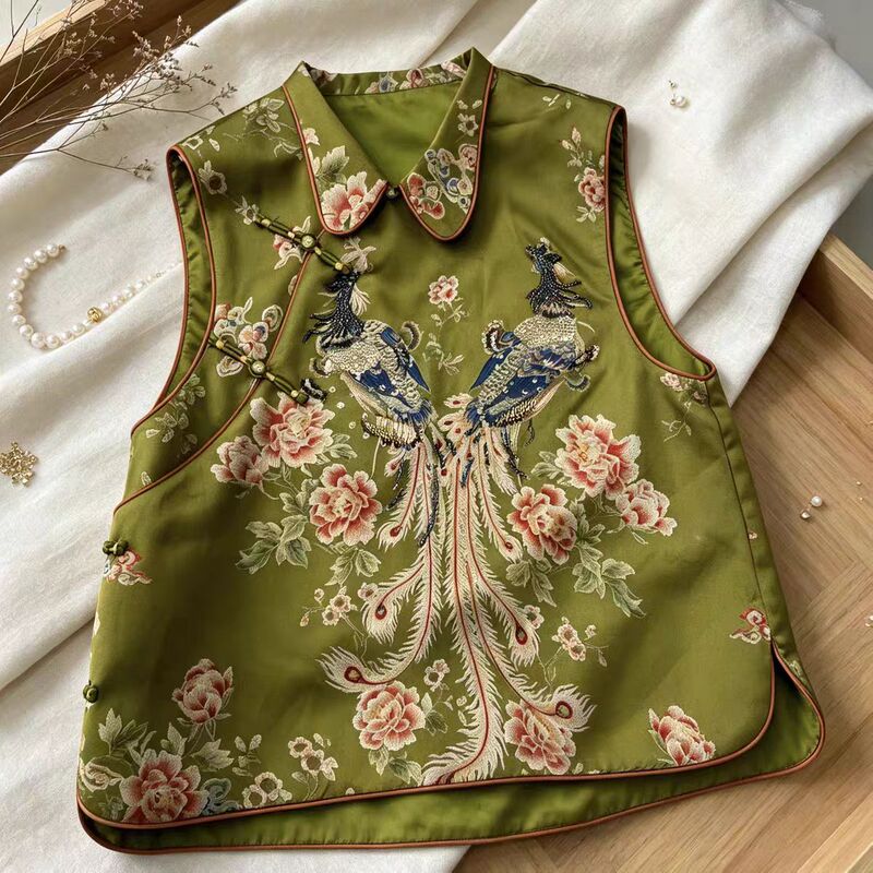 Sequin Small Lapel Sleeveless Top