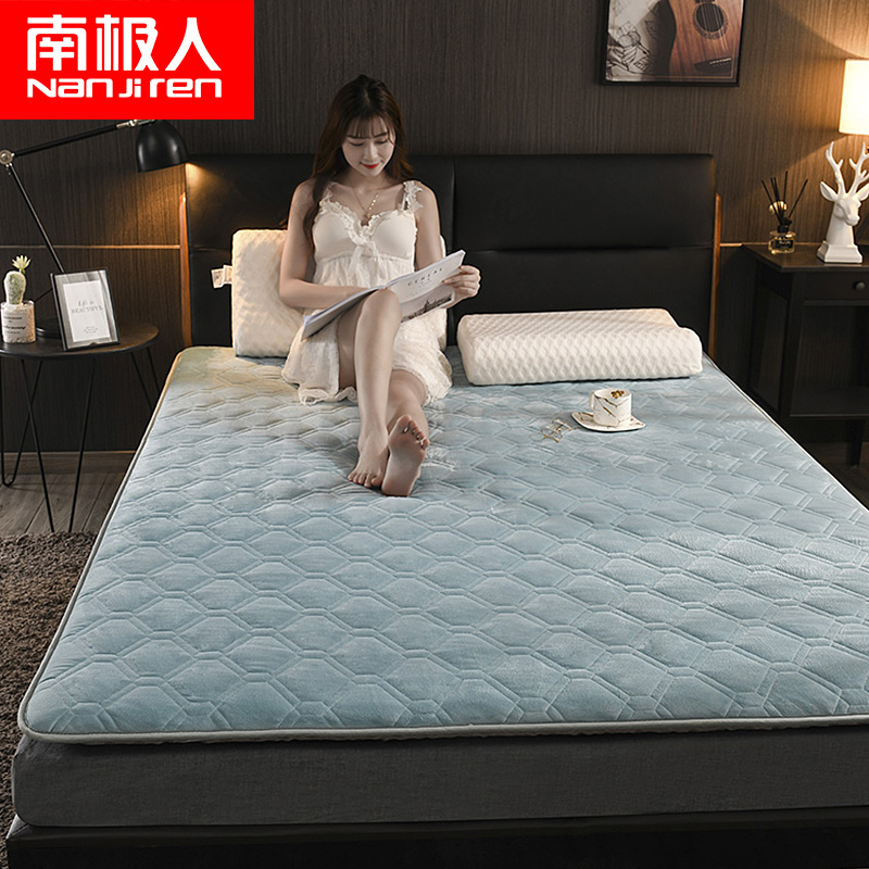 Antarctic winter crystal velvet bed mat Tatami thickened warm flannel cushion quilt single double mattress