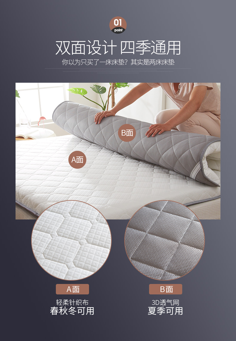 Nệm Nam Cực 1,8m giường mút xốp mat dày đơn đơn 1,5 sinh viên ngủ tập thể mat nệm cao cấp