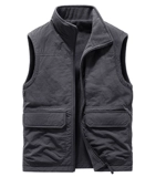 Демисезонный дорожный двусторонний флисовый жилет для отдыха, мужская куртка без рукавов