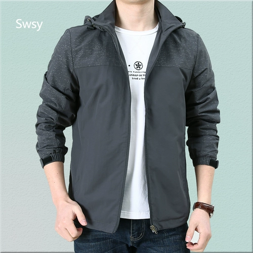 Осенняя куртка, тонкая толстовка с капюшоном для отдыха, для среднего возраста, оверсайз