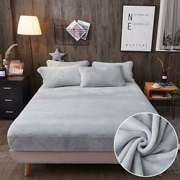 Giường nệm nệm đơn mảnh san hô lông cừu trải giường mùa đông dày flannel ấm 1,8m bảo vệ nệm