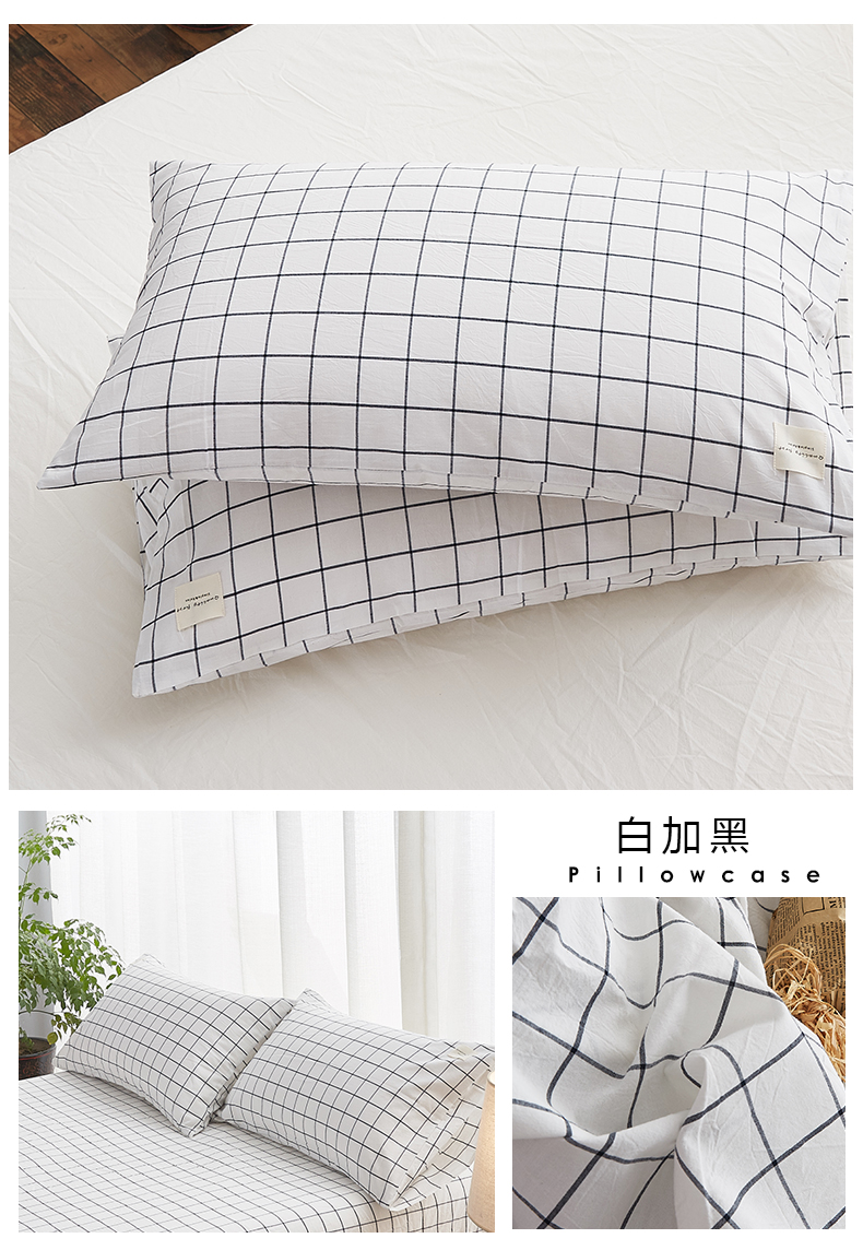 Gối bông giặt gối 48 * 74 Cặp bông đơn miễn phí hai vỏ gối sọc đơn giản gối tựa lưng