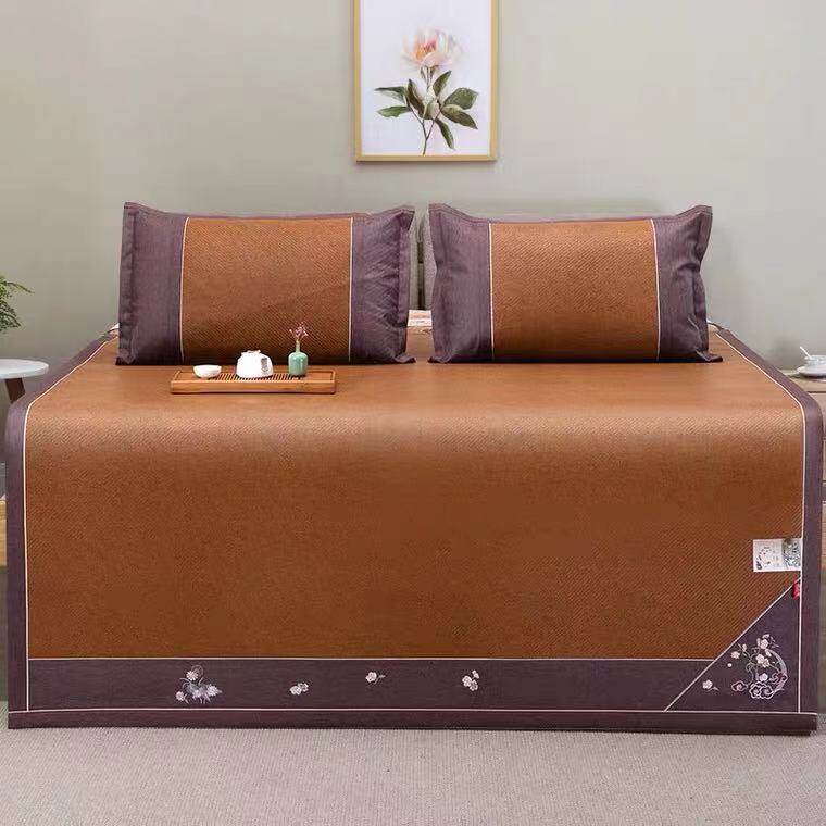 Shu home summer rattan seat 1 8m bed mat three-piece set 1 5M rattan Mat Winter and Summer straw mat air conditioning soft mat