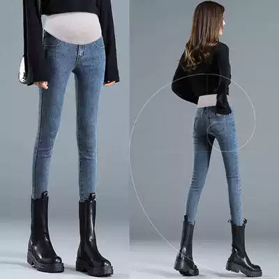 Pregnant women pants autumn wear trousers fashion pregnant women jeans spring and autumn clothes tide mother small feet autumn winter clothes belly pants