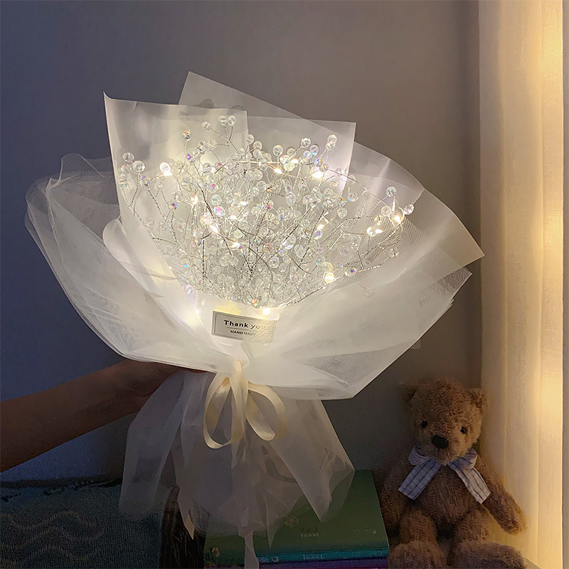 Ins full of stars bouquet handmade diy material with lights to send boyfriend net red dried flowers finished female girlfriend birthday gifts
