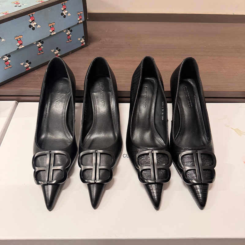 French-Style Genuine Leather Pointed-Toe Shallow Single Shoes for Women, Stiletto High Heels, Elegant Commuter Ol Black Versatile Women's Shoes, 2026 New Model French-Style Genuine Leather Pointed-Toe Shallow Single Shoes for Women, Stiletto High Heels, Elegant Commuter Ol Black Versatile Women's Shoes, 2026 New Model