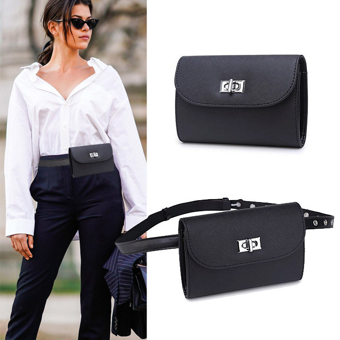 Women's pockets trendy fashion small double-layer wild mobile phone bag jewelry store shopping guide job sales simple belt bag