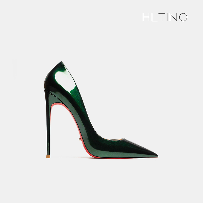 2026 Spring Internet Celebrity New Style 12cm French High Heels Women's Stiletto Sexy Wedding Shoes Green Pointed Toe Pumps