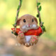 Creative Cute Cartoon Animal Swing Pendant Outdoor Courtyard Garden Tree Balcony Decoration Little Rabbit Ornament