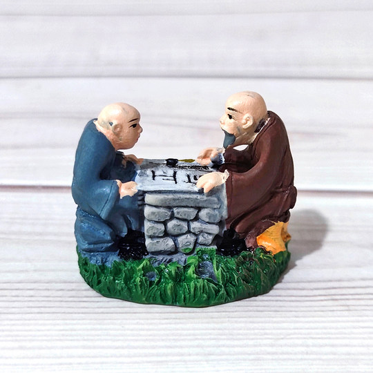 Микропейзаж древний китайский смола человеческие предметы чай фортепиано шахматы каллиграфия и живопись пейзаж бонсай diy пейзаж песочный стол маленькие украшения