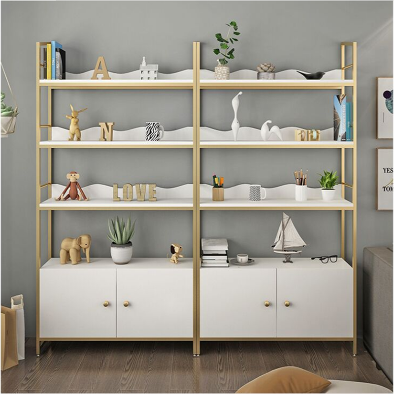 Nordic simple modern solid wood shelf Light luxury bookshelf Living room compartment Study bookcase Floor-to-ceiling display rack combination