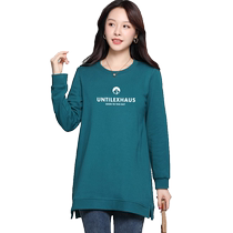 Xiaobingshan velvet bottoming shirt womens long-sleeved 2024 new fat mom top large size belly-covering niche sweatshirt inner wear