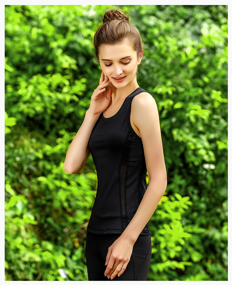 Yoga quần áo nữ vest top 2018 mới chặt chẽ chuyên nghiệp kích thước lớn với ngực pad thu thập thể thao sling áo khoác mùa hè thảm tập yoga shopee