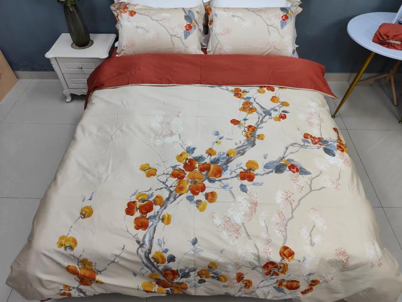 Brand residues 100 Xinjiang Longwool Cotton Container Satin Active Printing Four sets of satisfactory 200*230 comfortable