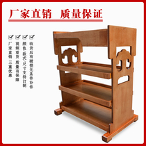Hot Pot restaurant vegetable rack multi-layer solid wood carbonized vegetable shelf three-layer fire wood rack kitchen Hotel shelf