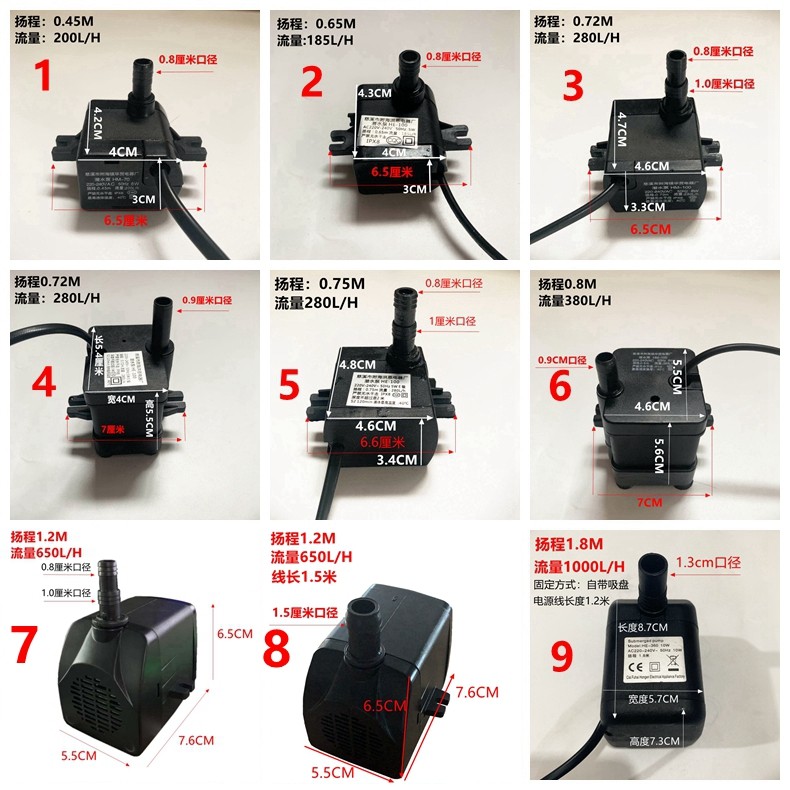 Air Conditioner Fan Water Pump, Air Conditioner Fan Accessories, Submersible Pump, Cooling Fan Water Suction Pump, Air Cooler Water Pump, 8W Universal