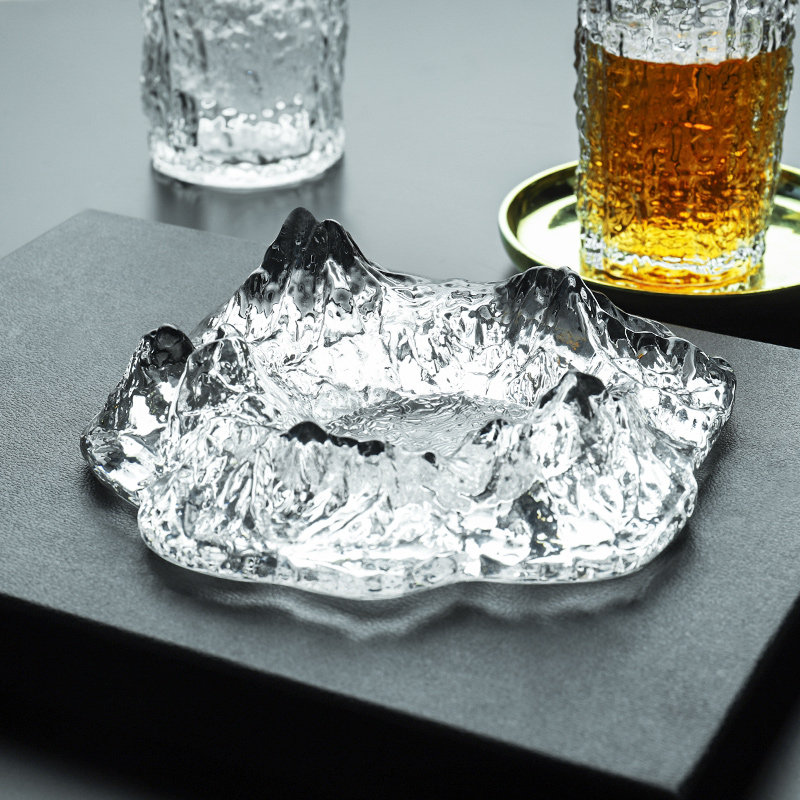 Iceberg Ashtray Mount Fuji Creative Personality Trend Cigar Guest House Light Luxury Simple Crystal Glass Ornament