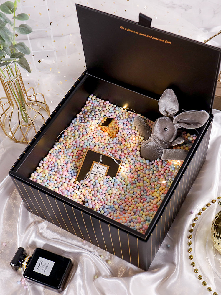 Gift box macaron foam stream Planet gift box empty box Net red shake sound Korean version large gift box packaging box