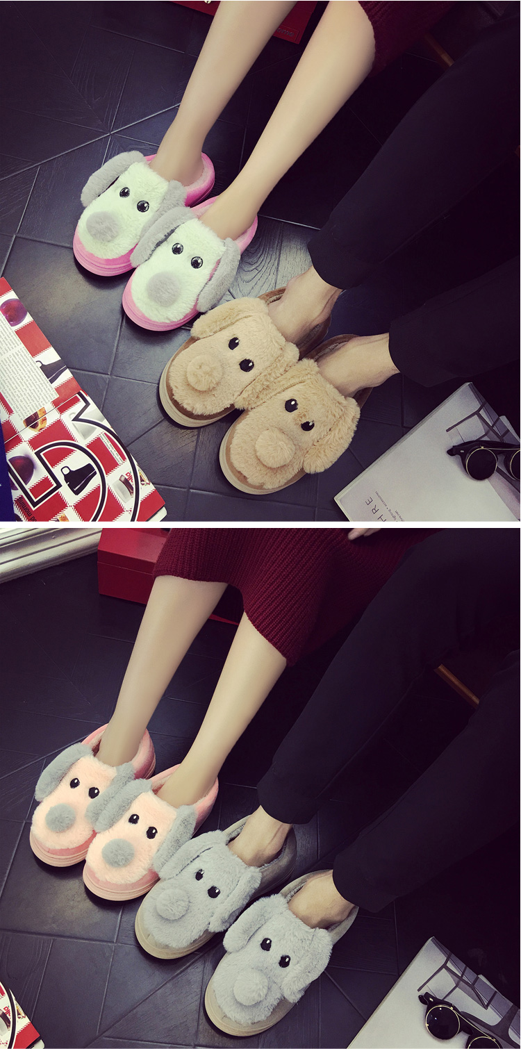 Dép cotton nữ mùa đông có đáy dày phiên bản Hàn Quốc của cặp đôi đáng yêu tại nhà Giày cotton trong nhà nam 2018 mới dép đi trong nhà vệ sinh