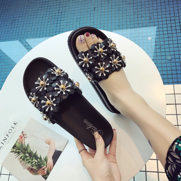 2018 mới thời trang mang dép nữ mùa hè bên bờ biển không trượt bãi biển dép và dép đi trong nhà muffin dày dưới dép đi trong nhà