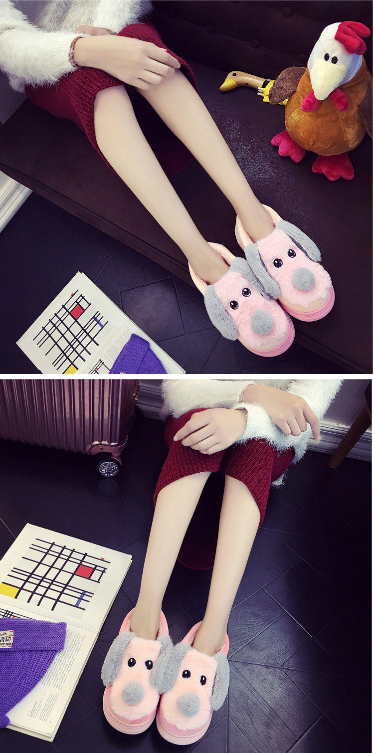 Dép cotton nữ mùa đông có đáy dày phiên bản Hàn Quốc của cặp đôi đáng yêu tại nhà Giày cotton trong nhà nam 2018 mới dép đi trong nhà vệ sinh