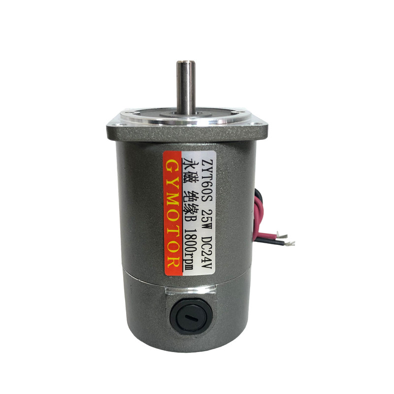 Type 60 25W permanent magnet DC optical axis reduction motor DC 12V 24V with carbon brush motor round shaft motor