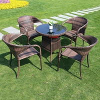 Wicker ghế ngoài trời bàn ghế ban công sân vườn ngoài trời cafe ngoài trời mây giải trí đồ nội thất kết hợp năm mảnh ban ghe sat ngoai troi