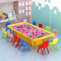 Space sand belt table amusement park equipment childrens toy table sand table handmade table multi-functional large-size building block table