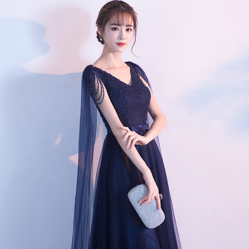 Black Engagement Dress for Women 2025 New Style Performance Dress Toast Dress Graduation Banquet Choir Host Long Dress