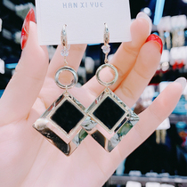 Tide cool big brand European and American personality exaggerated fashion big earrings female Korean Net red temperament Senior square geometric ear ornaments