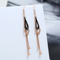 2021 new double layer rhomboid titanium steel flow suearrings female summer small frescoed 100 hitch a long net red tide man earbuke