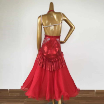 Morden Dance Competition Skirt Summer Sleeveless National Mark Dance Performance waltz Performance Costume Ballroom ballroom Dancing Grand Pendulum Skirt