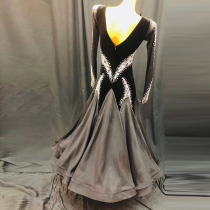Imported gradient pearl yarn modern dance competition skirt imitation Austrian diamond national standard dance costume waltz performance costume