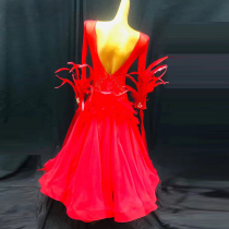 High-end Tencel modern dance competition skirt national standard dance costume waltz performance costume ballroom dance imitation Austrian diamond