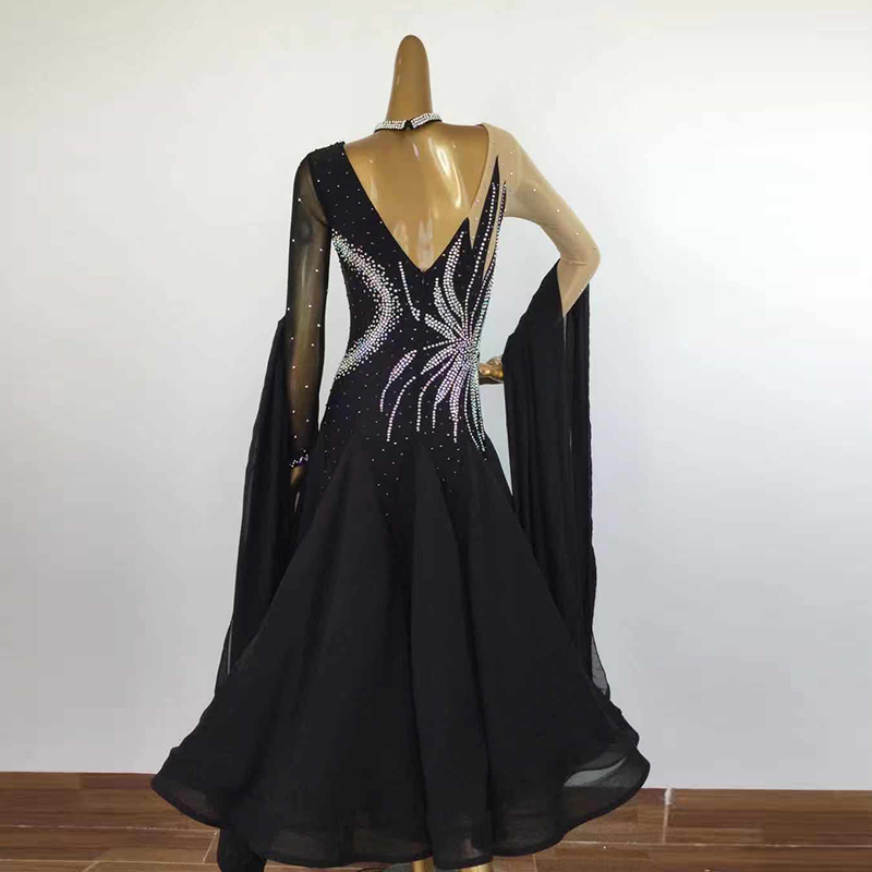Morden Dance Competition Dress National Mark Dance Performance Waltz Play Out Social Dance Big Swing Dress Square Dance Plus Drill Dress