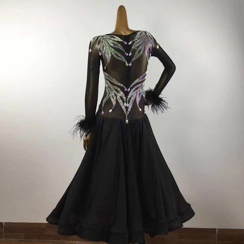 National standard dance competition skirt modern dance costume waltz performance suit social dance big swing plus diamond skirt square dance skirt