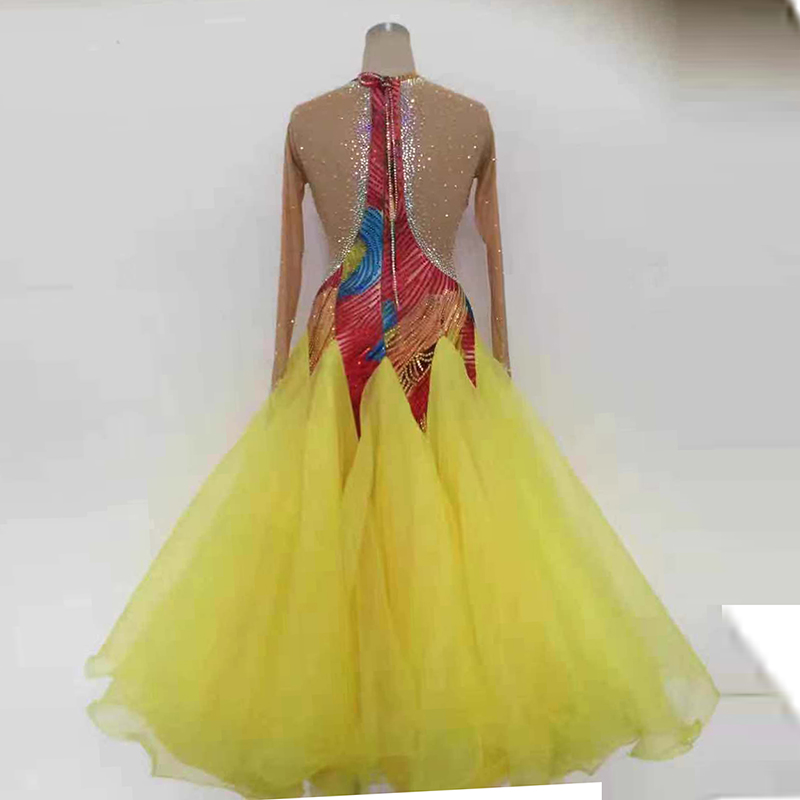 Morden Dance Competition Dress National Mark Dance Out of the Waltz Performance Skirt Social Dance Big Swing Dress Square Dance Plus Drill Dress