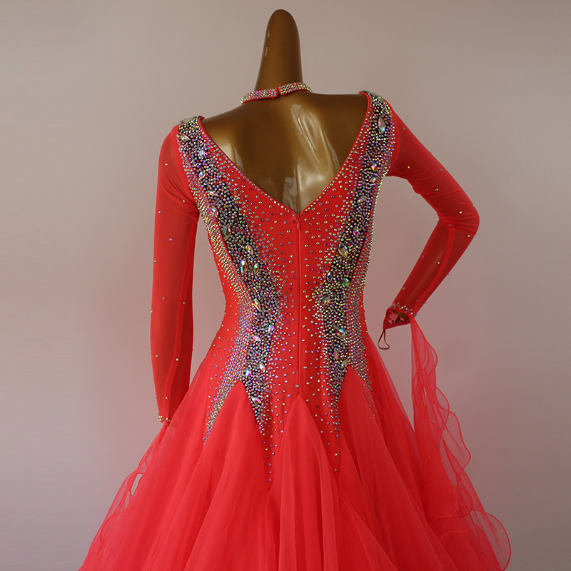 Morden dance contest dresses waltz acting out the national standard dance performance clothes on social dance large pendulum skirt foe dancer with a drill skirt