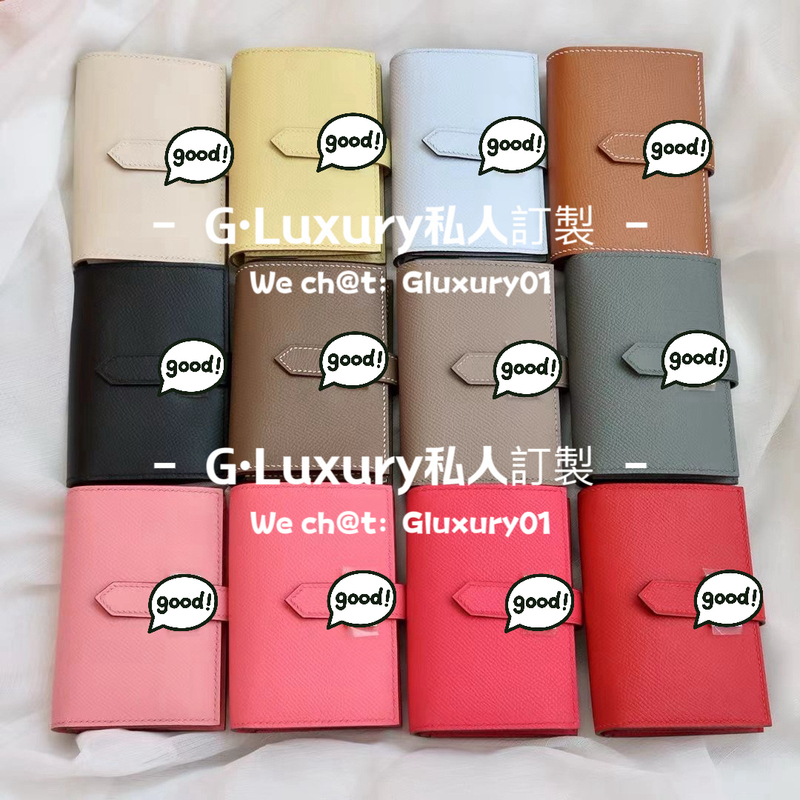 G.Luxury Pure Handmade Wax Thread Stitched H Buckle Card Holder Psom Imported Cowhide Genuine Leather Coin Purse Bearn Card Holder